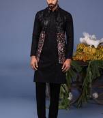 Taimoor black kurta 1 jacket set