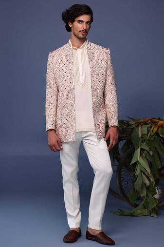 Idrees kashmiri Beige coloured jodhpuri set