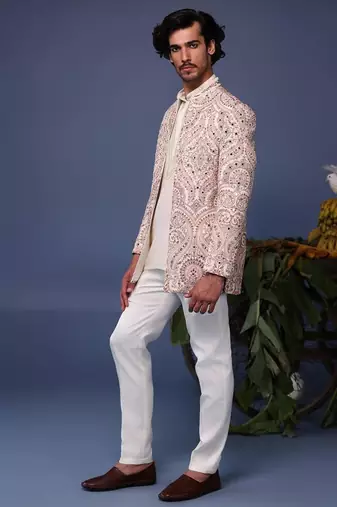 Idrees kashmiri Beige coloured jodhpuri set