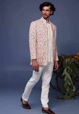 Idrees kashmiri Beige coloured jodhpuri set 3