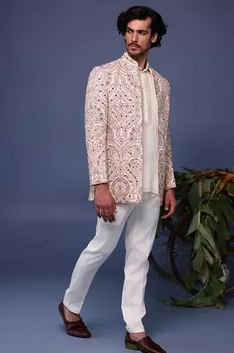 Idrees kashmiri Beige coloured jodhpuri set