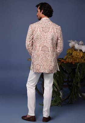 Idrees kashmiri Beige coloured jodhpuri set 4
