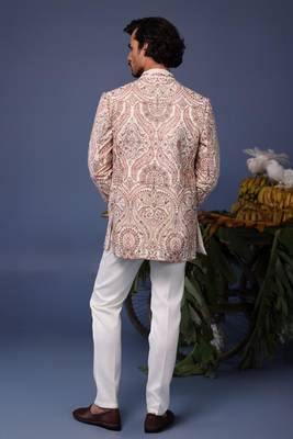 Idrees kashmiri Beige coloured jodhpuri set 5