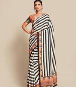 Black bright moss printed saree