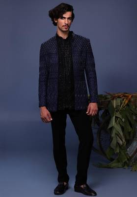 Hifa navy blue jodhpuri set 1