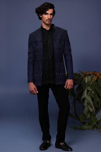 Hifa navy blue jodhpuri set