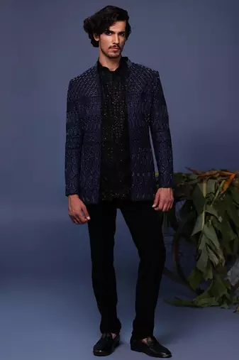 Hifa navy blue jodhpuri set