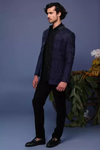 Hifa navy blue jodhpuri set