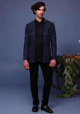 Hifa navy blue jodhpuri set 3