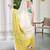 Cream linen cotton saree
