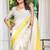 Cream linen cotton saree