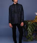 Kush navy blue jodhpuri set