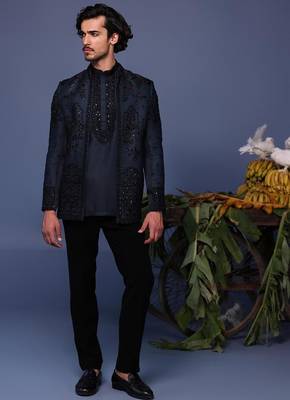 Kush navy blue jodhpuri set 2