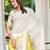 Cream linen cotton saree