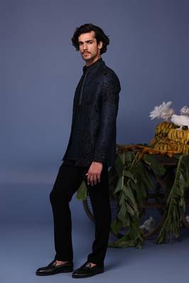 Kush navy blue jodhpuri set 3
