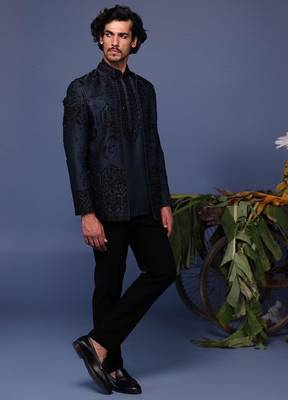 Kush navy blue jodhpuri set 4