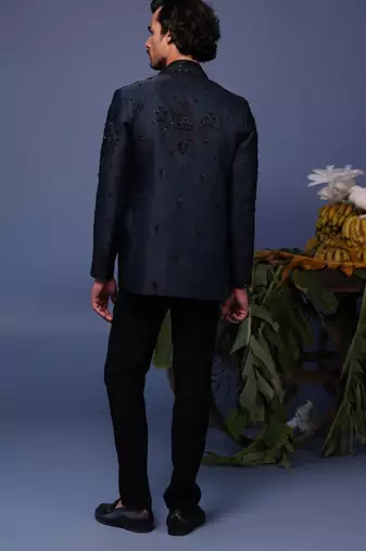 Kush navy blue jodhpuri set