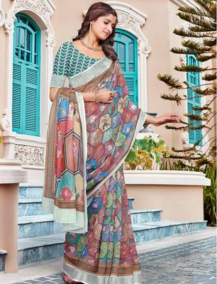 Multy linen cotton saree 5