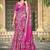 Pink linen cotton saree