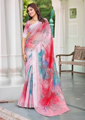 Multy linen cotton saree 1