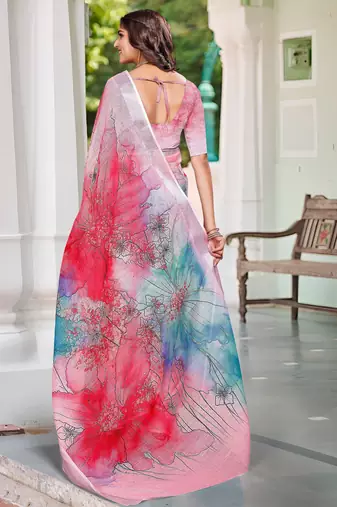 Multy linen cotton saree