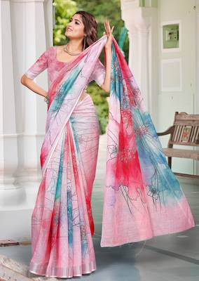 Multy linen cotton saree 4