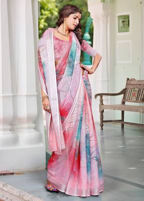 Multy linen cotton saree 5