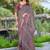 Brown linen cotton saree