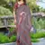 Brown linen cotton saree