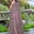 Brown linen cotton saree