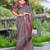 Brown linen cotton saree