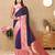 navy blue all over zari motifs silk blend saree with contrast pallu