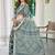 Green linen cotton saree