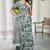 Green linen cotton saree