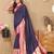 navy blue all over zari motifs silk blend saree with contrast pallu