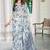 Blue linen cotton saree