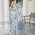 Blue linen cotton saree
