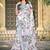 Cream linen cotton saree