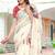 Cream linen cotton saree