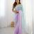 Lavender crunchy silk blend embroidered saree