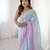 Lavender crunchy silk blend embroidered saree