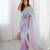 Lavender crunchy silk blend embroidered saree