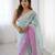 Purple crunchy silk blend embroidered saree