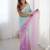 Purple crunchy silk blend embroidered saree