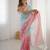 Rust crunchy silk blend embroidered saree