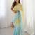Yellow crunchy silk blend embroidered saree