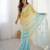 Yellow crunchy silk blend embroidered saree
