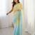 Yellow crunchy silk blend embroidered saree