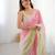 Pink crunchy silk blend embroidered saree