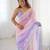 Pink crunchy silk blend embroidered saree